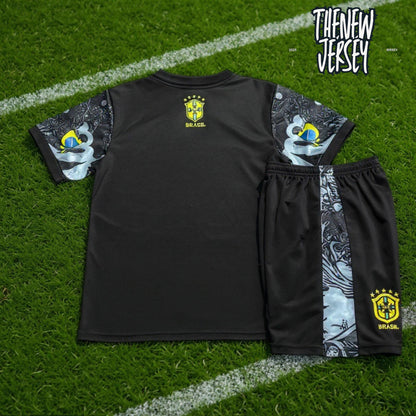 Kids football jersey and shorts set detailed view
